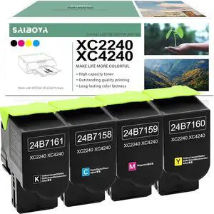 Ennovor XC2240 XC4240 Extra High-Yield Toner Cartridge 24B7161 24B7158 24B7159 24B7160 Replacement for Lexmark XC2240 XC4240 Printers (Black,Cyan,Magenta,Yellow,4 Pack)
