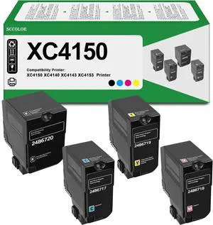 Ennovor XC4140 XC4150 Toner Cartridge (4 Pack,Extra High Yield Multi Colored-4 Packs) 24B6717 24B6718 24B6719 24B6720 Replacement for Lexmark XC4150 XC4140 XC4143 XC4153 Printer