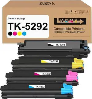 Ennovor Compatible for TK-5292 TK5292 Toner Cartridge 5292K 5292C 5292M 5292Y Use for Kyocera ECOSYS P7240cdn Printer (Black Cyan Yellow Magenta)