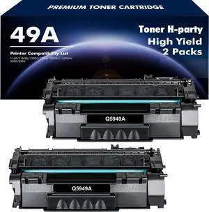 Ennovor 49A Black Toner Cartridge 2 Pack Compatible Replacement for HP 49A Q5949A Q7553A 53A for HP Laserjet 1320 Toner Cartridge Work for P2015 1320tn 1320nw 1320n P2015n P2015d Printer Ink