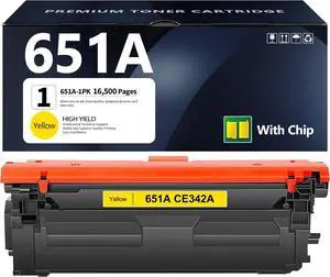 Ennovor 651A Yellow Toner Cartridge 1 Pack Replacement for HP 651A CE342A Toner Cartridges Enterprise 700 Color MFP M775dn M775f M775z Printer