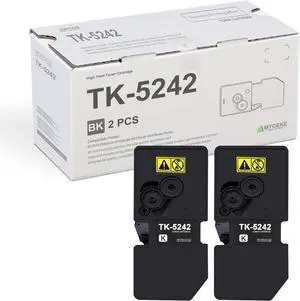 Ennovor 2 Pack TK5242 Black Toner Cartridge: Compatible TK5242K Replacement TK-5242 Black Toner for Kyocera ECOSYS P5026cdn P5026cdw M5526cdn M5526cdw Printer, Black 4500 Pages