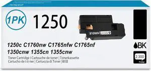Ennovor 1250 810WH High Yield Toner Cartridge (1-Pack, Black): Compatible 810WH Toner Cartridge Replacement for Dell 1250c 1350cnw 1355cn 1355cnw C1760nw C1765nf C1765nfw Printer