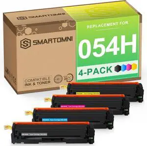 Ennovor Compatible Toner Cartridges Replacement for Canon 054 054H CRG-054H High Yield use for Canon Color imageCLASS LBP620 LBP622Cdw LBP623Cw MF640C MF641Cw MF642Cdw MF644cdw MF645Cx 4 Packs