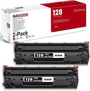 2-Pack 128(3500B001AA) Black Toner Cartridge Replacement for Canon 2,500 Pages with ImageCLASS MF4580dn MF4770n MF4880dw MF4450 MF4570dw D530 D550 ImageCLASS MF4400 MF4700 Series Printerwith chip