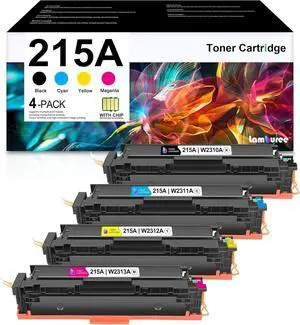 Ennovor 215A Toner Cartridges (with Chip) Replacement for HP 215A Work with Color Pro MFP M182nw MFP M183fw M182 M183 M155 Printers-W2310A W2311A W2312A W2313A (Black Cyan Yellow Magenta)