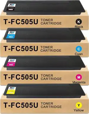 LCL T-FC505U High Capacity Toner Cartridge Replacement for Toshiba T-FC505U-K T-FC505U-C T-FC505U-M T-FC505U-Y Compatible with Toshiba E-Studio 2505AC 3005AC 3505AC 4505AC 5005AC Printer (4-Pack)