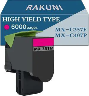 Ennovor MX-C35TM Magenta Compatible High Yield Toner Cartridge Replacement for Sharp MX-C35TB MX-C35TC MX-C35TM MX-C35TY, for Use in MX-C357F MX-C407P Printer (Magenta 6000 Pages)