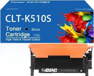 Ennovor CLT-510S Toner Cartridge Compatible for Samsung CLT-510S CLT-K510S Black Toner Cartridges for Samsung SL-C510 SL-C510W SL-C513 SL-C513W Printer