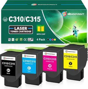 Ennovor Remanufactured Toner Cartridge Replacement Compatible for Xerox C310 C310DNI C310DNIM C315 C315DNI Printer Ink(006R04356 006R04357 006R04358 006R04359-4Packs)