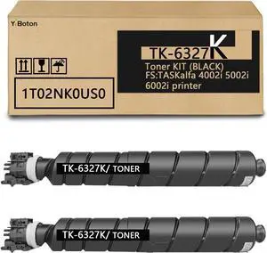 Ennovor High Yield TK6327 TK-6327 Black Toner Cartridge Replacement for TK-6327 TK6327 Toner Compatible for TASKalfa 4002i 4003i 5002i 5003i 6002i 6003i Printer (2 Pack)