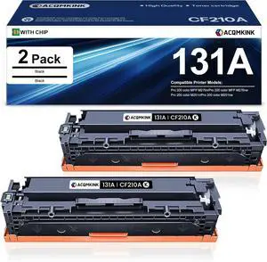Ennovor 131A Black Toner Cartridge Replacement for HP 131A CF210A Pro 200 Color M251nw M251n M251 M276n M276nw Printer Ink 2 Pack