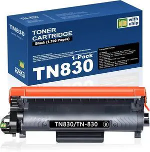 TN830 Black Toner Cartridge High-Yield Replacement for Brother TN830XL TN-830 TN830 Toner Work for HL-L2460DW DCP-L2640DW HL-L2405W HL-L2400D HL-L2480DW MFC-L2820DW MFC-L2820DWXL Printer (1 Pack)