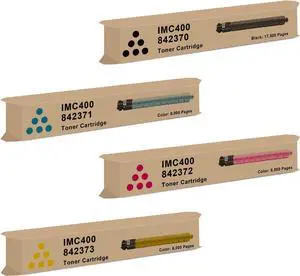 Ennovor IMC400 Toner Cartridge Replacement for Ricoh 842370 842371 842372 842373 for IM C400 C400F C400SRF Printer, 4 Pack