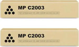 Ennovor MP C2003 Black Toner 841918 High Yield Compatible MPC2003 Toner Black Replacement for Ricoh MP C2503 Black Toner for MPC2003 MPC2503 MPC2004 MPC2004ex MPC2504 MPC2504ex (2 Black/15,000 Pages)