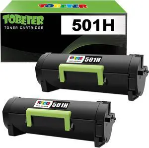 ToBeter 501H 50F1H00 High Yield Toner Cartridge for Lexmark MS310 MS312 MS315 MS410 MS415 MS510 MS610, MS310dn MS312dn MS315dn MS410dn MS415dn MS510dn Printer Toner,5,000 Pages,2 Pack 501H Black Toner