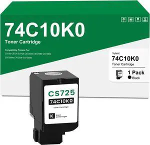 Ennovor CS720 CS725 CX725 Black Toner Cartridge 74C10 Replacement for Lexmark 74C10K0 Toner Cartridge for CS720 CS725 CX725 CS720de CS720dte CS725de CS725dte CX725de CX725dte Printer Ink 1-Pack