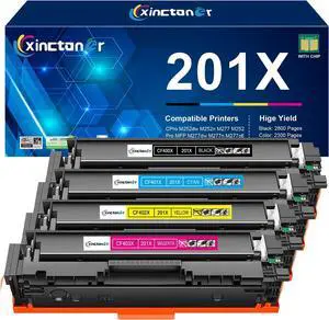 Ennovor 201X Toner Cartridge 4 Pack High Yield Compatible for HP 201X 201A CF400X Toner Work with Color Laser Jet Pro MFP M277dw M252dw M277n M277c6 Printer (Black/Cyan/Yellow/Magenta)