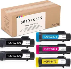 5 Pack Phaser 6510 WorkCentre 6515 HONGHEINK Compatible Standard Capacity Toner Cartridge 4-Color Set 106R03476 106R03473 106R03474 106R03475 Replacement for Xerox Phaser 6510/Workcentre 6515 Printer