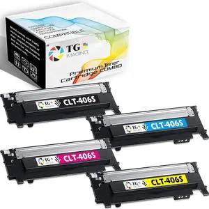 TG Imaging 4-Pack (BCYM) Compatible Replacement for CLT-406S Toner Cartridge CLT406S Color Set Work in CLX-3300 CLX-3305FN CLX-3305FW CLX-3305W SL-C460FW CLP-360 CLP-365 CLP-365W SL-C410W Printer