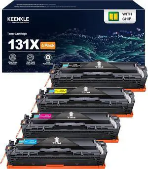 Ennovor KEENKLE Compatible Laserjet Toner Catridge Replacement for HP 131X (Black, Cyan, Magenta and Yellow, 4-Pack)