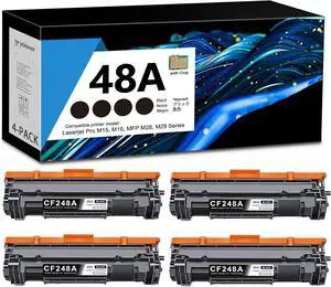 Ennovor 48A Toner Cartridge Black 4 Pack (with CHIP) | 48 A Toner Replacement for HP48A CF248A for Laser Pro M15a M15w MFP M28a M28W MFP M29W MFP M3OW MFP M31w Printer | 48A CF248A Toner