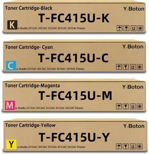 Ennovor High Yield TFC415U T-FC415U Toner Cartridge Replacement T-FC415U-K T-FC415U-C T-FC415U-M T-FC415U-Y Toner Cartridge for Toshiba e-Studio 2515AC 3015AC 3515AC 4515AC 5015AC Printer (4 Pack)