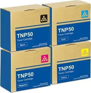 Ennovor Vylent TNP50 TNP51 Toner Cartridge TNP50K TNP50C TNP50M TNP50Y TNP51K TNP51C TNP51M TNP51Y Toner Replacement for Konica Minolta Bizhub C3100P C3110 Printer Ink 4-Pack