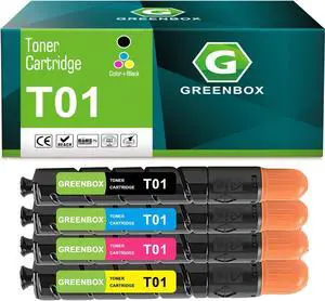 Ennovor GREENBOX Compatible C600 C800 T01 8066B001 8067B001 8068B001 8069B001 High Yield Toner Cartridge Replacement for Canon C600 C800 T01 for IPC800 Printer (Black Cyan Yellow Magenta4 Pack)