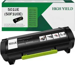 Ennovor 501UE for Lexmark MX511de Toner Cartridge MS510dn Toner Replace 50F1U0E Ultra High Yield Cartridge for Lexmark MS610dn, MX611de, MX610de, MX511de, MX510de [20,000 Pages]