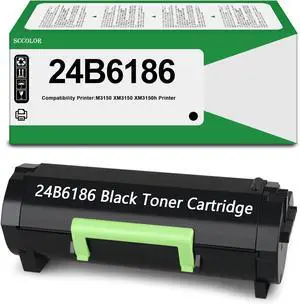 Ennovor 24B6186 Toner Cartridge High Yield 24B6186 Black Toner Cartridge (16,200 Pages) Replacement for Lexmark 24B6186 for M3150 XM3150 XM3150h Printer