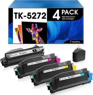 Ennovor MasaiMara TK-5272 TK5272 TK-5272K TK-5272C TK-5272Y TK-5272M Compatible Toner Cartridges for Kyocera ECOSYS M6630cidn P6230cdn A4 Multifunctional Printer (4-Pack)