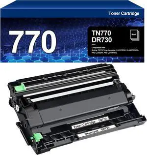 Ennovor Compatible TN770 Toner and DR730 Drun Unit Combo Replacement for Brother TN 770 TN-770 DR-730 Drum for HL-L2370DW HL-L2370DWXL MFC-L2750DW MFC-L2750DWXL Printer