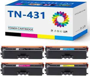 Ennovor TN431 TN-431 Toner Cartridge 4 Pack Replacement for Brother TN431 TN 431 TN431BK TN431C TN431M TN431Y with HL-L8260CDW HL-L8360CDW MFC-L8895CDW MFC-L8900CDW MFC-L9570CDW Printer 1BK+1C+1M+1Y
