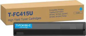 Ennovor T-FC415U Cyan High Capacity Toner Cartridge T-FC415U-C Compatible with Toshiba e-Studio 2515AC 3015AC 3515AC 4515AC 5015AC Printers | 33,600 Pages