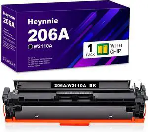 Ennovor 206A Remanufactured Toner Cartridge (with Chip) Replacement for HP 206X 206 A W2110A W2110X Toner Cartridges for MFP M283fdw M283cdw Pro M255dw M255nw Printer(1 Black)