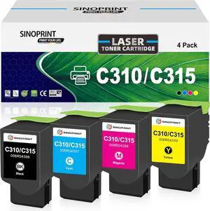 Ennovor Remanufactured Toner Cartridge Replacement Ink Compatible for Xerox C310 C310DNI C310DNIM C315 C315DNI Printer 006R04356 006R04357 006R04358 006R04359-4Packs