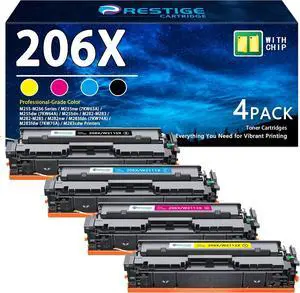 Ennovor 206X Toner Cartridge 4 Pack High-Yield Replacement for HP 206X 206A Color Pro MFP M283fdw M283cdw M255dw M283fdn M282nw M255dn M255nw | Black Cyan Magenta Yellow