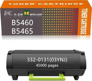 Ennovor B5460 B5465(45000 Pages) Toner Cartridge with Chip Compatible with Dell B5460dn B5465dnf Printer for 331-9797 T6J1J 331-9756 71MXV 332-0131 03YNJ (Black,1 Pack)