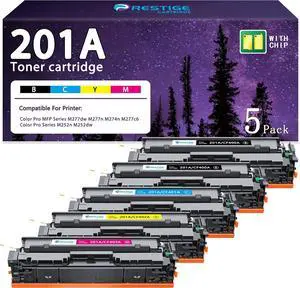Ennovor 201A Toner Cartridge 5 Pack High Yield (2Black 1Cyan 1Magenta 1Yellow) Replacement for HP 201A CF400A Color Pro MFP M277dw M277c6 M274n M277n Pro M252n M252dw