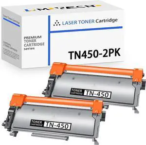 Ennovor TN-450 TN450 Toner Cartridge Replacement for Brother TN450 High Yield Toner Cartridge Compatible with HL-2270dw HL-2280dw MFC-7860dw IntelliFax 2840 2940 Printer (2 Black)