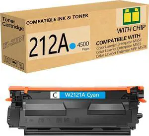 Ennovor 212A 212X Cyan Toner Cartridges Compatible with HP 212A 212X W2121A W2121X Toner for HP Color Laserjet Enterprise M555dn M554dn M555x M555 M554 MFP M578 Printer(Cyan,1 Pack)