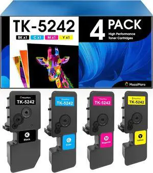 Ennovor MasaiMara TK-5242 TK5242 Toner Cartridge for Kyocera ECOSYS M5526cdn M5526cdw P5026cdn P5026cdw Printer | TK-5242K TK-5242C TK-5242M TK-5242Y
