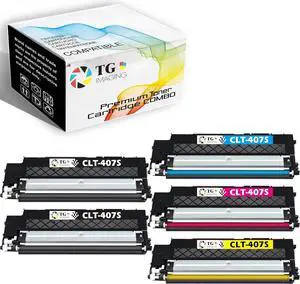 TG Imaging Compatible CLT-407S Toner Cartridge Replacement for Samsung CLP325 CLT407S for CLP-320 CLP-320N CLP-321N CLP-325 CLP-325W CLP-326 CLX-3180 CLX-3186 Printer (5-Pack, Extra Black, 2B1C1M1Y)