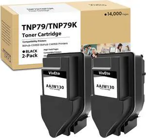 Ennovor TNP79K TNP79 Toner Cartridge with Chip AAJW130 Replacement for Konica Minolta TNP79 Toner Cartridge Works with Bizhub C3350i Bizhub C4050i Printers, 2 Pack TNP79 Black Toner Cartridges