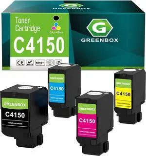 Ennovor GREENBOX Remanufactured C4150 Toner Cartridge Replacement for Lexmark 24B6519 24B6516 24B6517 24B6518 for C4150 Printer (16,000 Pages High Yeild, Black Cyan Yellow Magenta, 4 Pack)