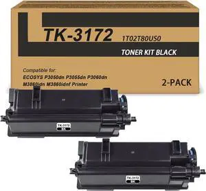 Ennovor TK3172 TK-3172 Black Toner Cartridge Compatible 1T02T80US0 Toner Kit Replacement for Kyo cera ECOSYS P3050dn P3055dn P3060dn M3860idn M3860idnf Printers(2-Pack)