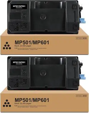 Ennovor MP601 MP501 High Yield Black Toner Cartridge 2 Pack, 407823 Compatible with Ricoh MP 501 601 SP 5300 5310 Printer | 25,500 Pages