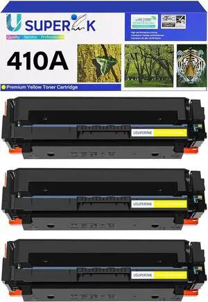 Ennovor Toner Cartridge Compatible for HP CF412A 410A to use with Color Laser Jet Pro M477fdw M477fdn MFPM477fnw M452dw 452dn 452nw MFP M377dw Printer InkYellow, 3-Pack