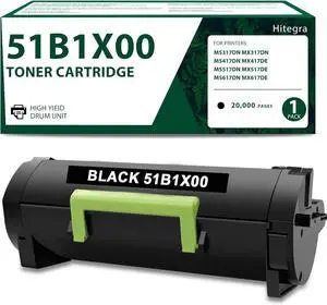 Extra High Yield 51B1X00 Toner Cartridge Black Replacement for Lexmark 51B1X00 Toner Work with MS317dn MX317dn MS417dn MX417de MS517dn MX517de MS617dn MX617de Printer Toner, 1-Pack for 51B1H00 51B1000